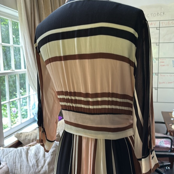 Zara Multicolored Pink Blush Striped Shirt Dress Tunic w/Belt Size XS - Picture 6 of 8